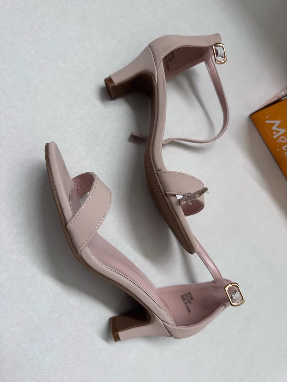 Big Girls Nude Sandals with Heels - Size 3